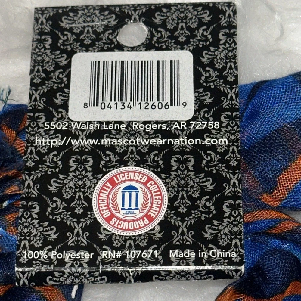 Florida Gators MascotWear Infinity Scarf Blue Orange Plaid NCAA Team Scarf NWT
